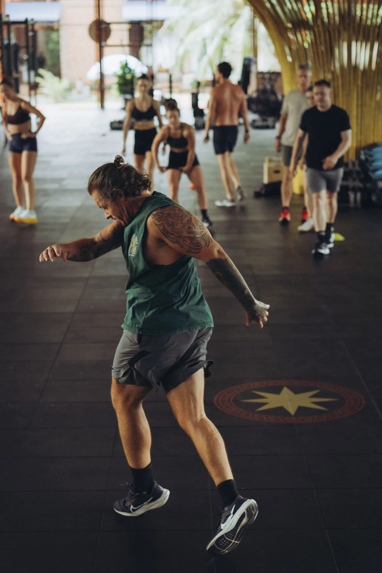 Group HIIT in the open-air gym